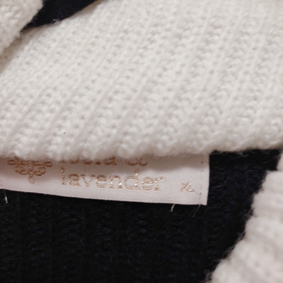 Leela & Lavendar Knit Color Block Cowl Neck Long Sleeve Sweater L - Picture 4 of 4